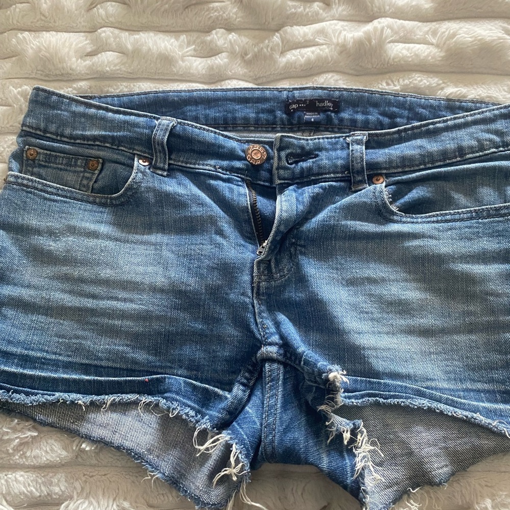 GAP Blue Denim Hadley Shorts with Copper Buttons